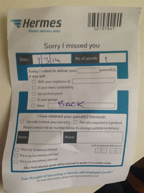 fake hermes delivery card